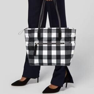 Kate Spade Chelsea Buffalo Plaid Gingham Tote EUC Clean